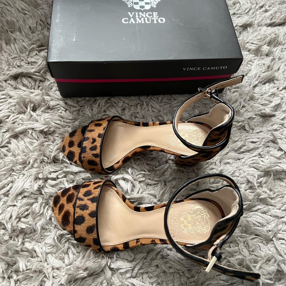 Vince Camuto Leopard Sandal Heels